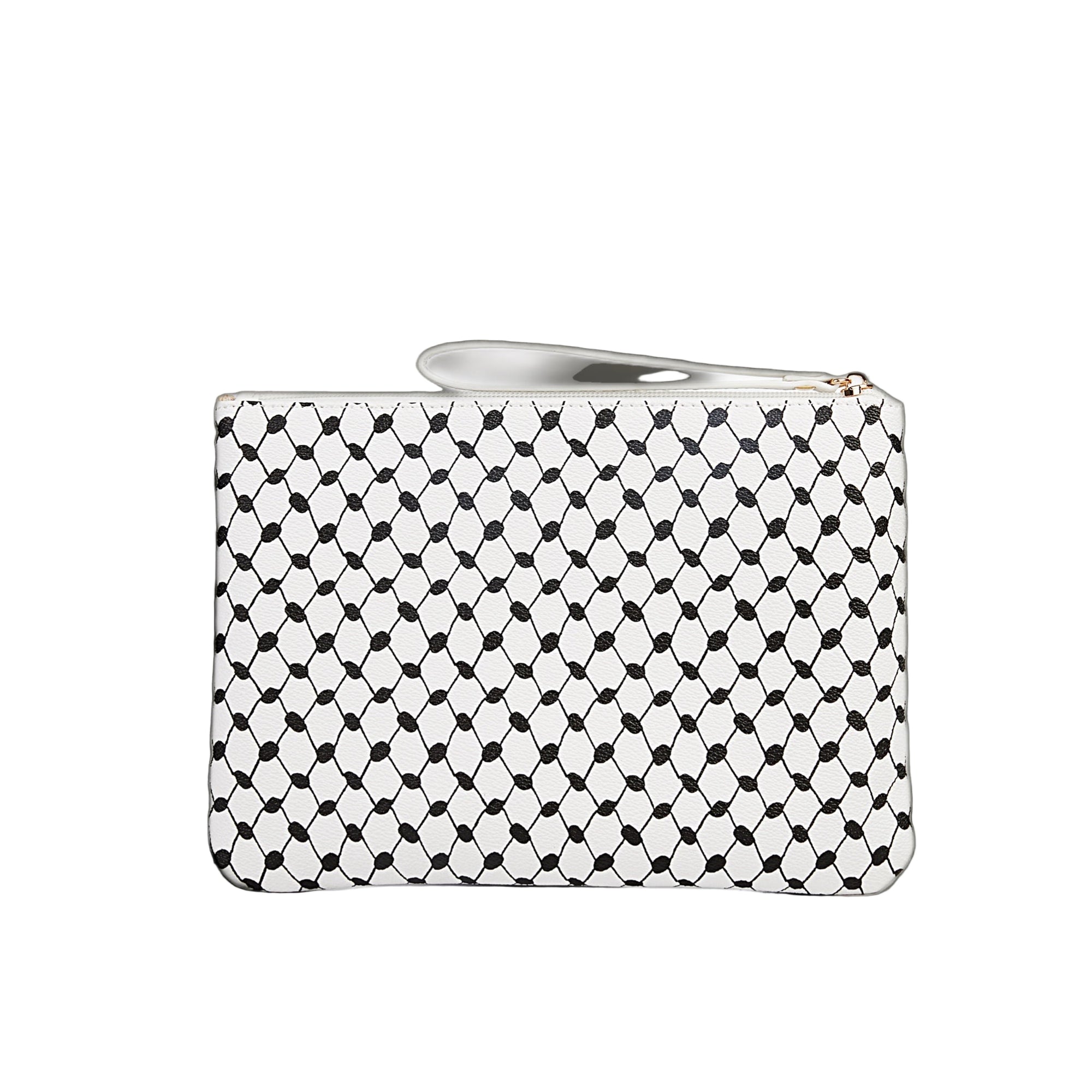 Keffiyeh-Inspired PU Leather Clutch Bag