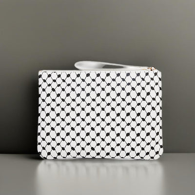 Keffiyeh-Inspired PU Leather Clutch Bag