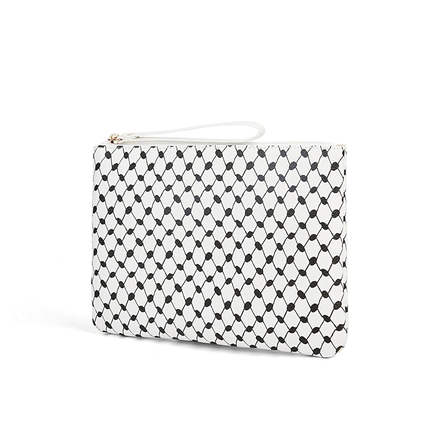 Keffiyeh-Inspired PU Leather Clutch Bag