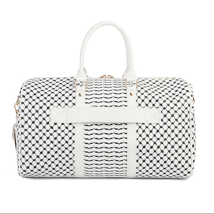 Keffiyeh-Inspired PU Leather Travel Bag