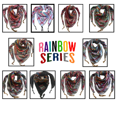 Threads of Joy – Rainbow Keffiyeh Series – Symbol of Peace and Hope