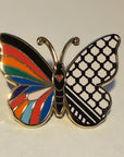 Freedom in Patterns — Rainbow Keffiyeh Butterfly Enamel Pin
