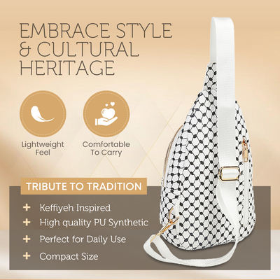 Keffiyeh-Inspired PU Leather Chest Bag