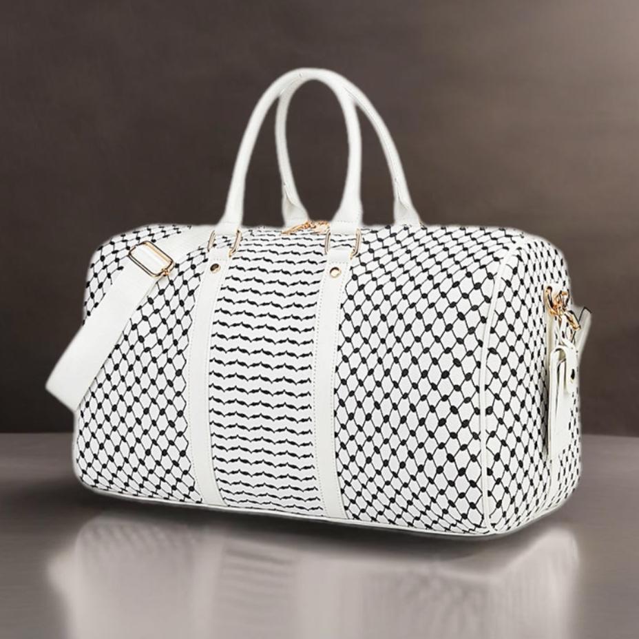 Keffiyeh-Inspired PU Leather Travel Bag