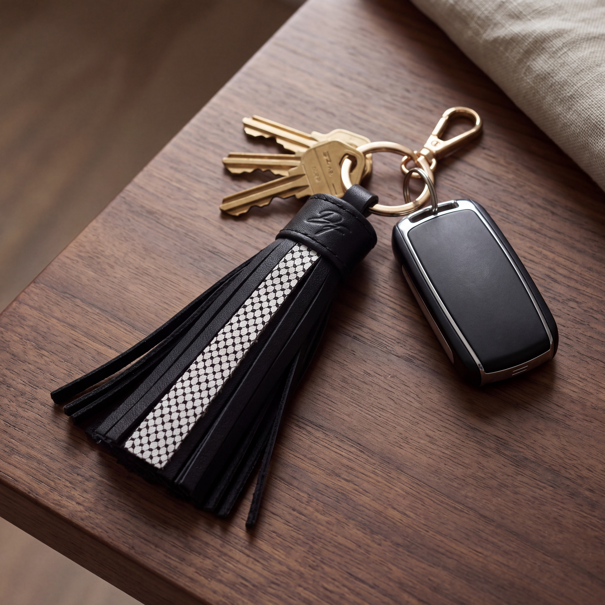 Heritage Keffiyeh Leather Tassel Charm