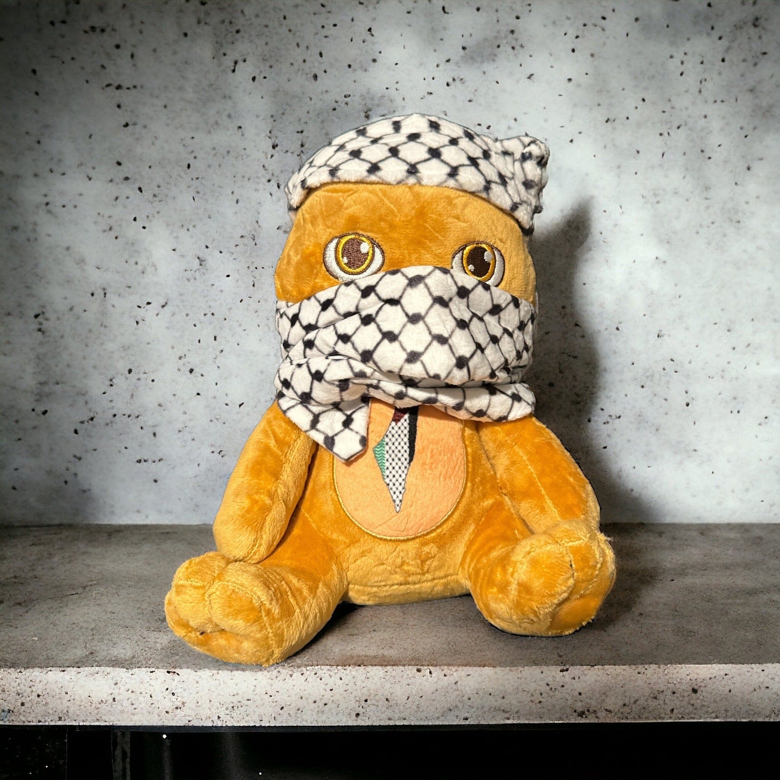 Singing Teddy Bear with Keffiyeh – 9-Inch Plush Bear Sings "Leve Palestina"