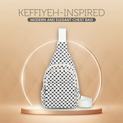 Keffiyeh-Inspired PU Leather Chest Bag