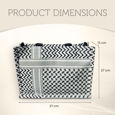 Keffiyeh-Inspired Tote Bag – Stylish, Functional & Available in 3 Colors