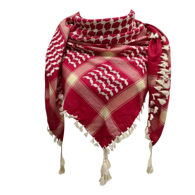 Jericho Sun Keffiyeh – Radiance of Resilience Red/White with a Touch of Yellow