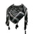 Jabal Al-Nar Keffiyeh – Flames of Defiance Black/White with Black Tassels