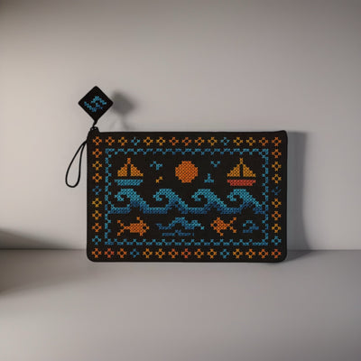 Yafa Pouch – Spirit of the Coast - Palestinian Embroidered Tatreez