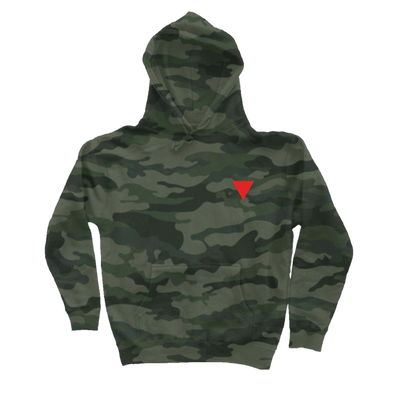 Camo Heavyweight Hoodie with Red Triangle Embroidery