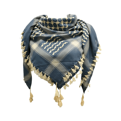 Azure Coast Keffiyeh – Peace of the Mediterranean Powder Blue/Sand