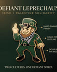 Defiant Leprechaun — Irish × Palestine Solidarity Enamel Pin