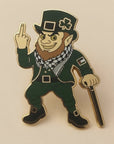 Defiant Leprechaun — Irish × Palestine Solidarity Enamel Pin