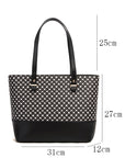 Keffiyeh Pattern PU Leather Tote Bag Black
