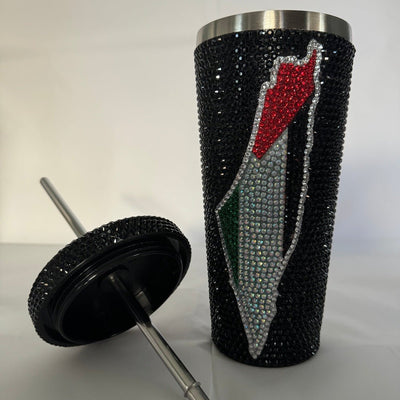 Palestine Stainless Steel Rhinestone Tumbler