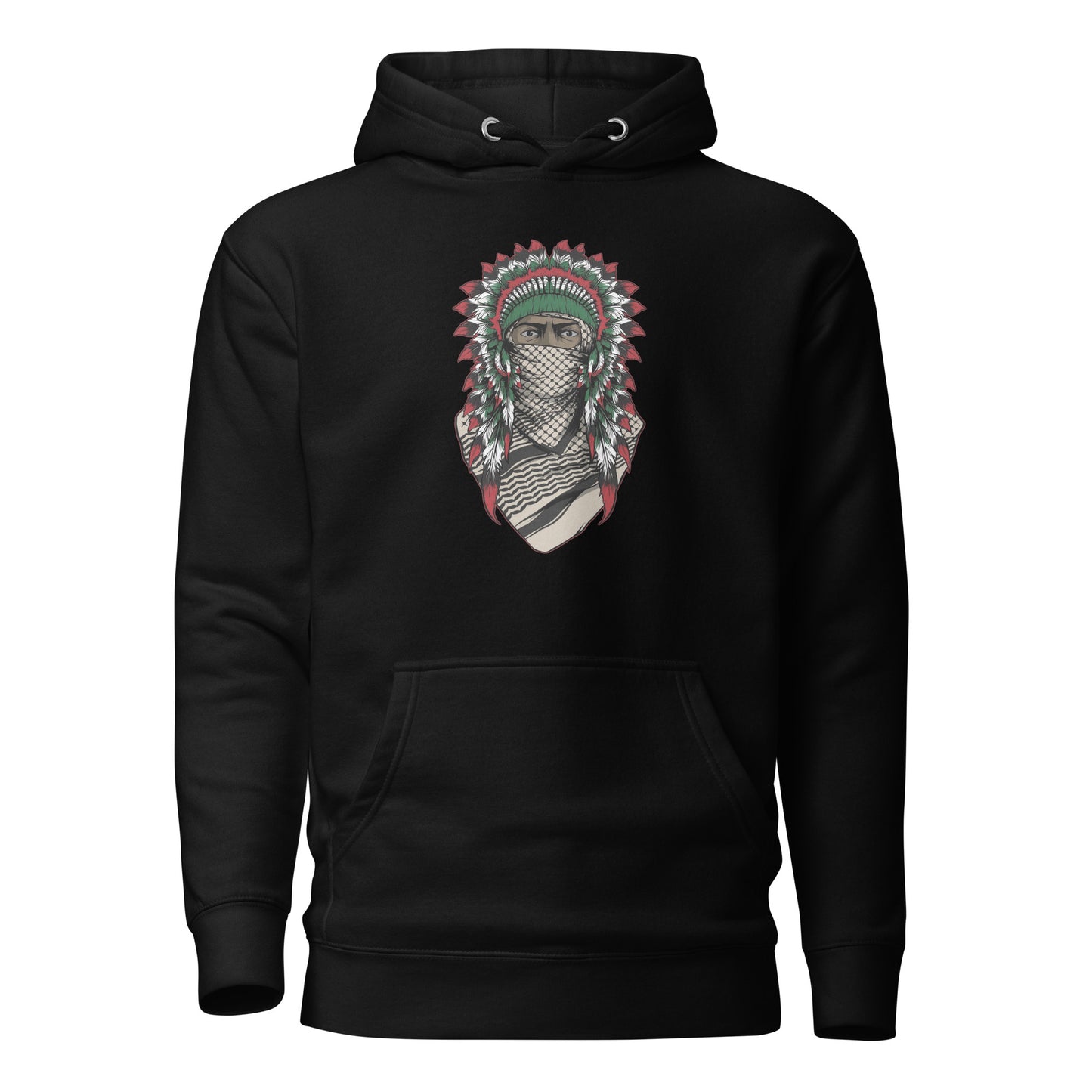 Cultural Unity Hoodie with Native American and Keffiyeh Design