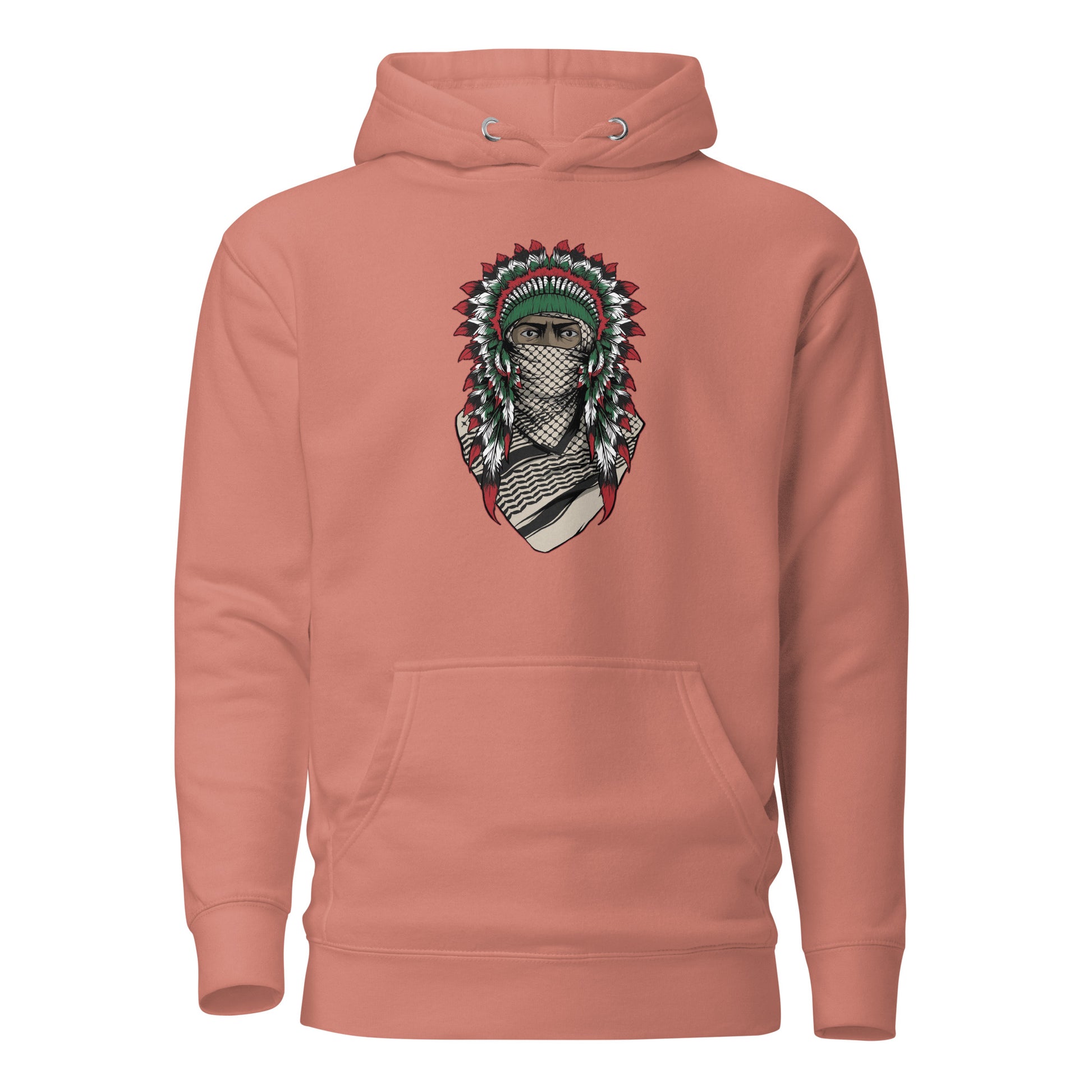 Cultural Unity Hoodie with Native American and Keffiyeh Design