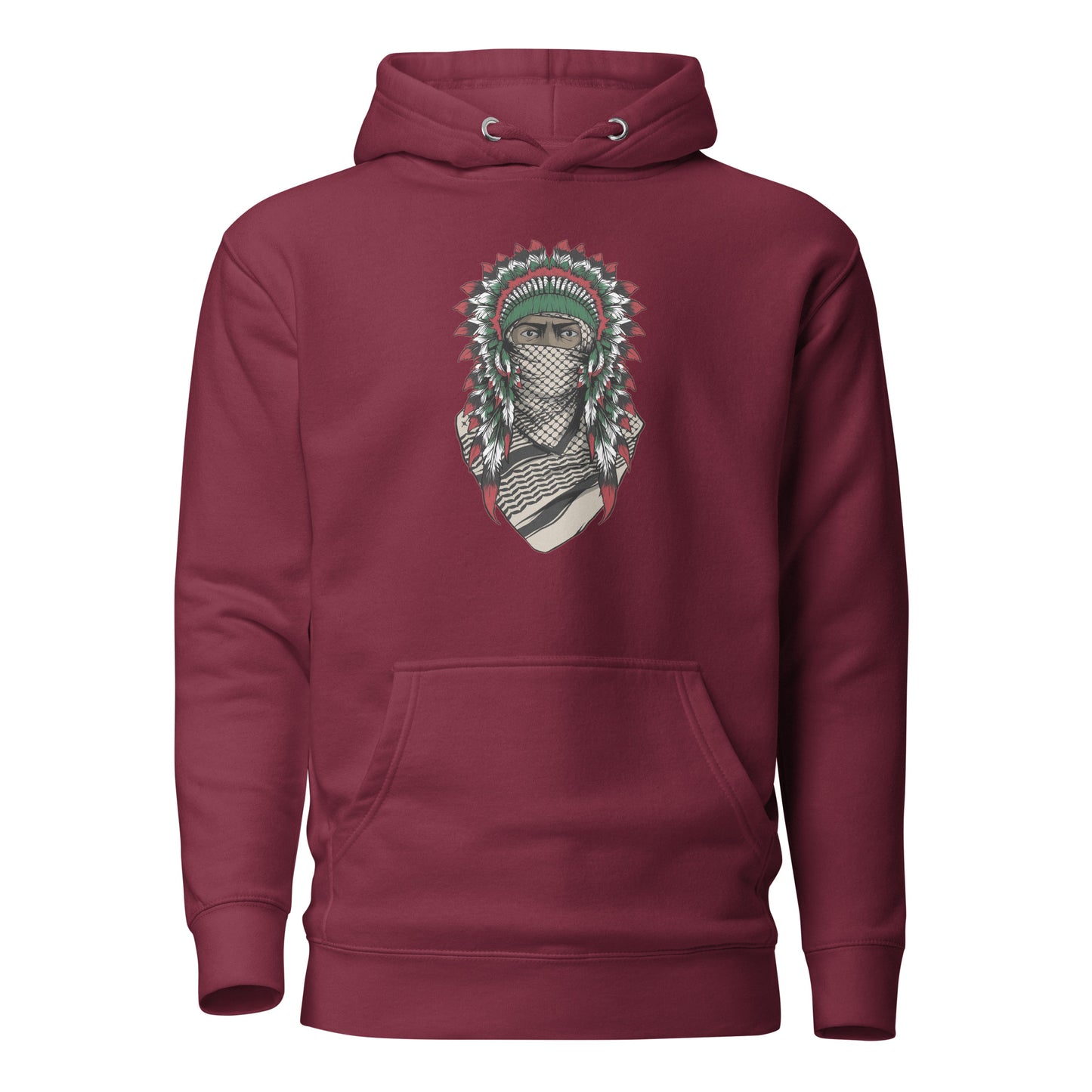 Cultural Unity Hoodie with Native American and Keffiyeh Design